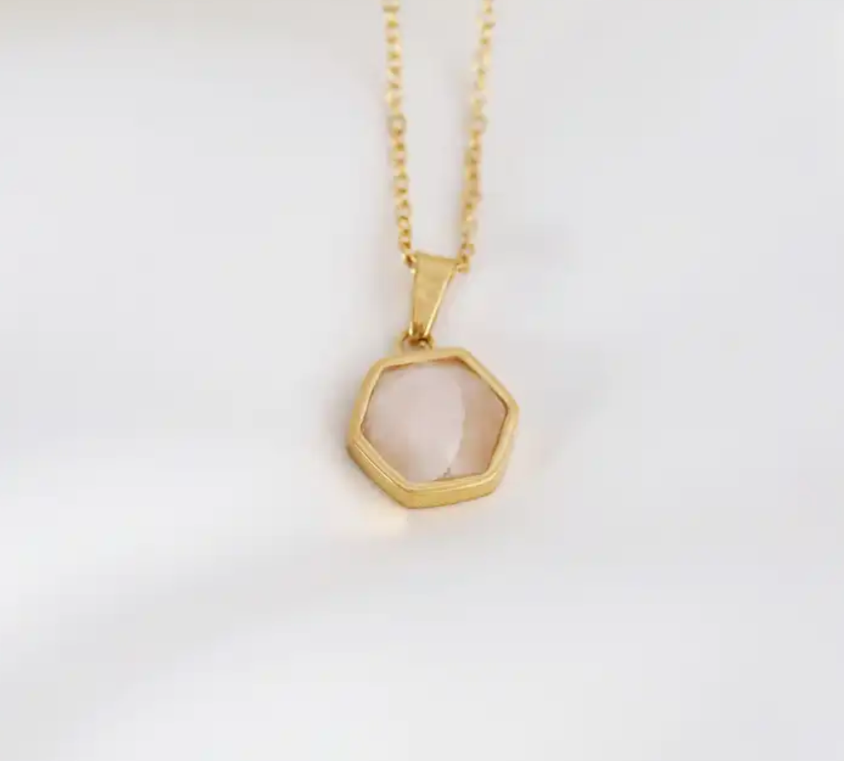 Penelope Pink Hexagon NECKLACE